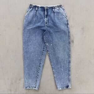 Vintage Dockers acid wash high waist taper ankle mom jeans with elastic waist
